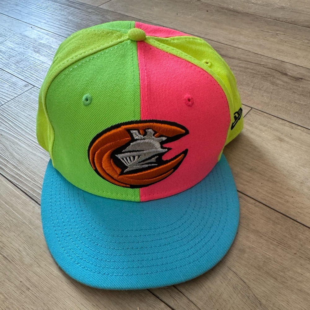 New Era Charlotte Knights Bright Pink, Yellow, Blue and Lime Green Cap